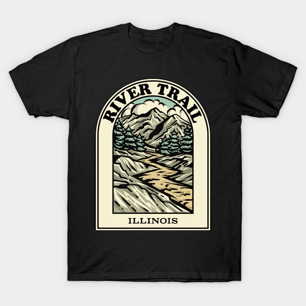 River Trail Illinois hiking backpacking trail T-Shirt by HalpinDesign